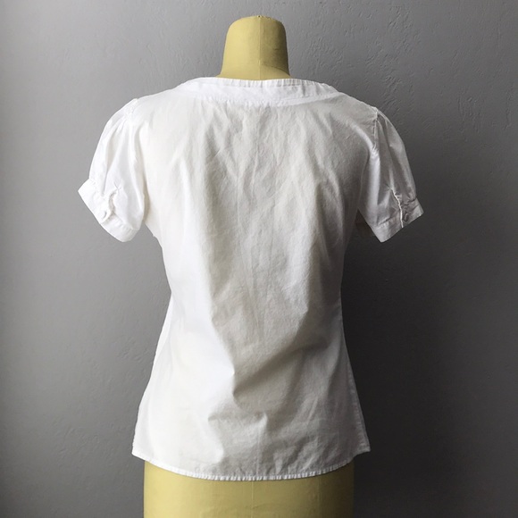 Small White Puff Sleeve Blouse - Picture 4 of 6